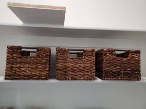 lot 182 image: 3 Wicker Baskets