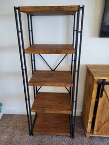 lot 146 image: Metal & Wood Look Shelving Unit