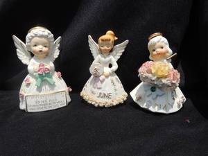 lot 47 image: Carnation Emerald Angel figurines  QTY 3