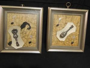 lot 76 image: Music  shadow boxes  10x 9  qty 2