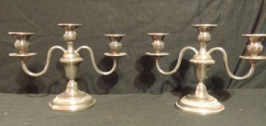 lot 80 image: Silverplate candelabra set   QTY 2