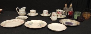lot 90 image: Lefton china tea cup and plate .. Royal Albert bone china plate,    Noritex china tea cup and plate and MORE
