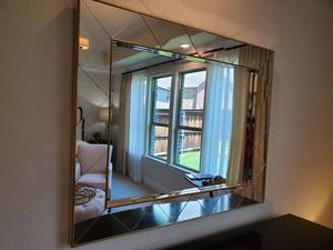 lot 5 image: Triangle Mirror Framed Wall Mirror