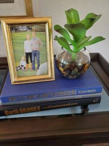 lot 36 image: Frame, Faux Plant & Books