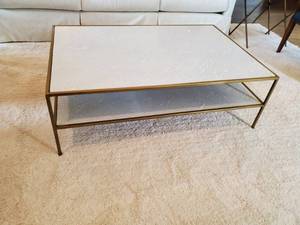 lot 50 image: Marble Coffee Table with Metal Frame