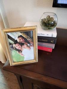 lot 62 image: Frame, Faux Succulent & Books