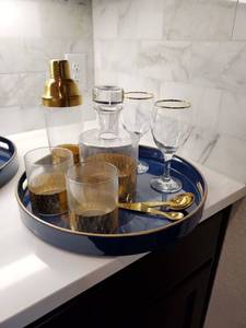 lot 65 image: Blue Tray with Barware