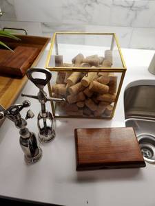 lot 69 image: Glass Box with Corks, Tray & More