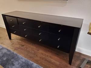 lot 77 image: 6 Drawer Black Console