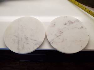 lot 102 image: 8 Round Marble Board by Creative Co-op