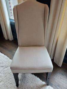 lot 161 image: Cream Wing Linen Blend Chair