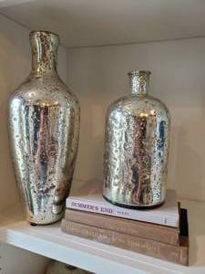 lot 180 image: Two Silver Glass Vases with 3 Books