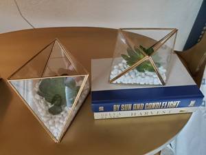 lot 200 image: Books & Faux Succulent