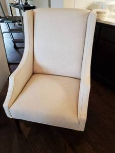 lot 90 image: Cream Linen Blend Turner Wing Back Chair by Southern