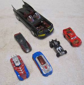 lot 949 image: Batman, Spidermand and Cars toys cars