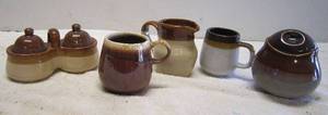 lot 969 image: Brown and white ceramics . One McCoy