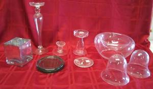 lot 980 image: Glass candle holders