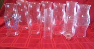 lot 981 image: Glass candle chimneys