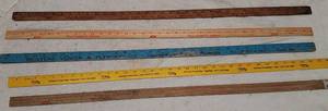 lot 1015 image: 5 Wooden Yardsticks