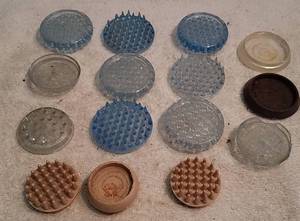 lot 1040 image: vintage spiked furniture coasters