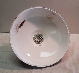lot 1065 image: Vessel sink made from a metal light fixture