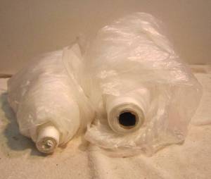 lot 1126 image: Rolls of 8-Foot Wide Plastic Drop Cloth