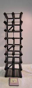 lot 1157 image: Wood &amp Metal Wine Rack w Wine Journal