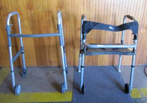 lot 1158 image: 2 Invacare Walkers w Fixed Wheels