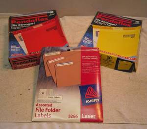lot 1167 image: Pendaflex Hanging File Folders &amp Avery Folder Labels