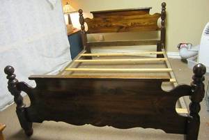 lot 1255 image: DoubleQueen size four poster bed frame