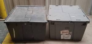 lot 1262 image: 2 gray flip top totes