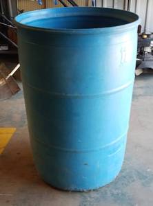 lot 1291 image: Blue 55gal barrel