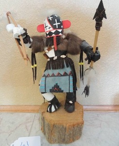 lot 61 image: Kachina doll-   WARRIOR  ABEB 13x9  NAVAJO   SIGNED