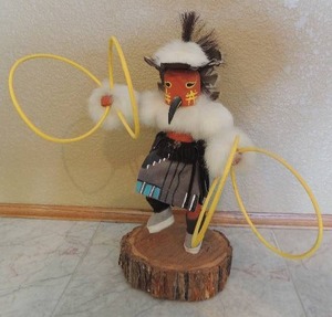 lot 64 image: Kachina doll-  HOOP DANCER 14x14