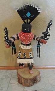 lot 66 image: Kachina doll-  Apache Crown Dancer 16 H  SIGNED Helen Charley