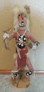 lot 92 image: Kachina - Warrior doll 14x6 by Kenneth SIGNED