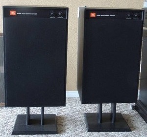lot 51 image: JBL Model 4312C Control Monitor - Approx 23X 14 X 11 , both have stands - QTY 2