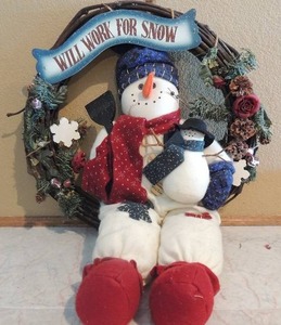 lot 83 image: Snowman Will work for snow wreath 27x20
