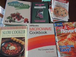 lot 123 image: Lot of Cook Books- Crock pot, Campbells soup, BBQ and many more