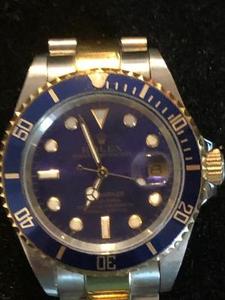 lot 2 image: Rolex  Blue Oyster Face Submariner Watch - UNVERIFIED - note no serial numbers