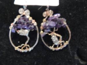 lot 22 image: Amethyst Tree of Life earrings by H. Singer Arts
