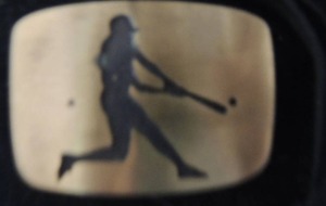 lot 102 image: Vintage BTS 1978 Solid Brass Baseball Belt Buckle