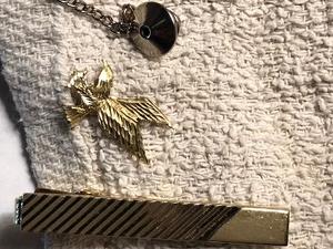 lot 119 image: Goldtone Tie Bar BY Anson  and Eagle LAPEL PIN