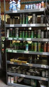 lot 20 image: Contents of 7 shelves including Cal-Blue leak detector, Drop dead insect killer, and more as shown
