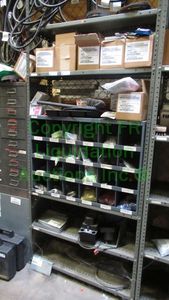 lot 25 image: Contents of shelves and cubby including HVAC parts, components etc. as shown
