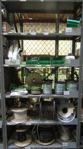 lot 29 image: Contents of 5 shelves including HVAC parts, components, spools of wirehose as shown