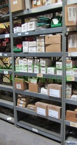 lot 43 image: Contents of 6 shelves including HVAC parts, components etc. as shown