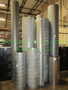 lot 73 image: Vermont large size spiro ducting. Tallest is 10