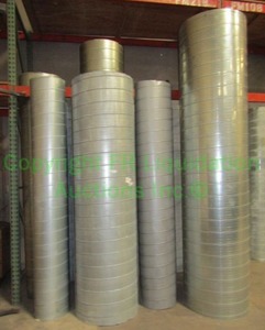 lot 74 image: Vermont large size spiro ducting. Tallest is 10