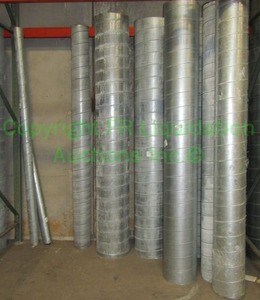 lot 79 image: Vermont large size spiro ducting. Tallest is 98